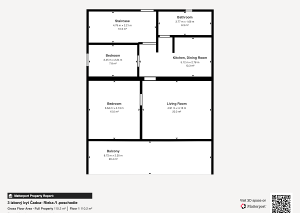 Na predaj, 3 izbový byt s terasou, Čadca – Rieka